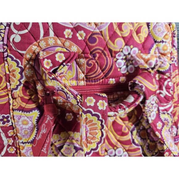 Vintage Vera Bradley Paisley Quilted Back Pack Small Raspberry Fizz Made In USA